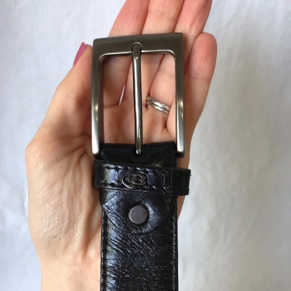 Dino Bigioni Black Leather Belt